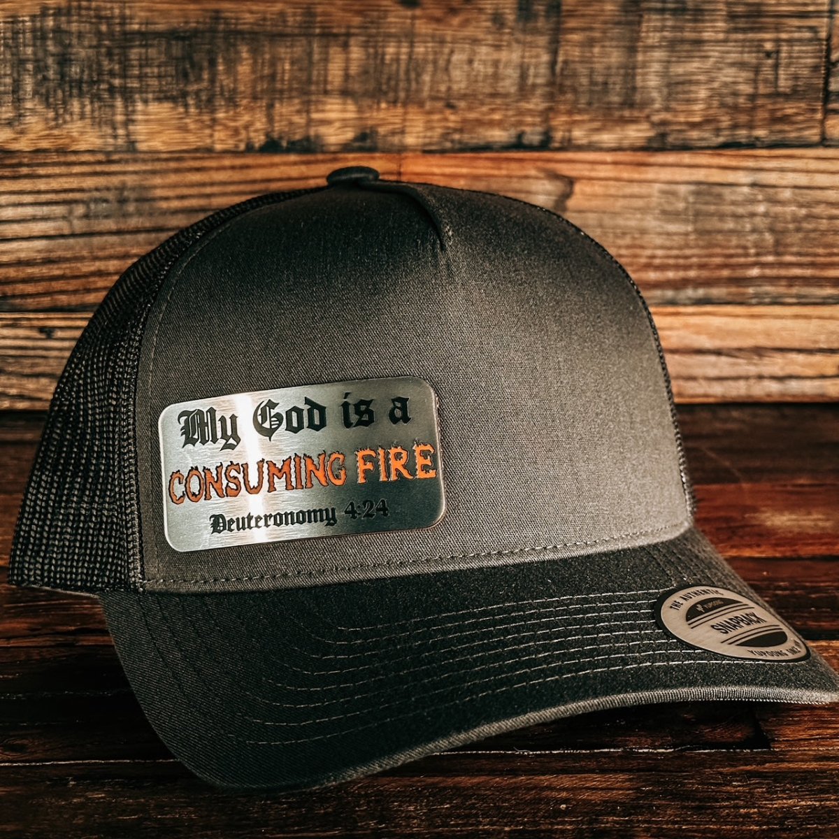 Hat - Consuming Fire - Acrylic Patch Hat - The Reformed Sage - reformed - reformed_gifts - christian_gifts