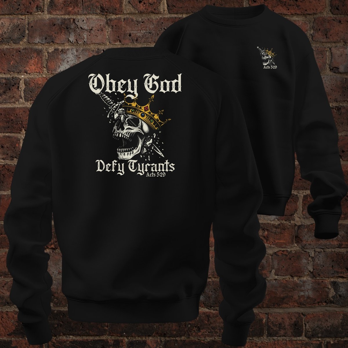 crewneck sweatshirt - Defy Tyrants - Sweatshirt - The Reformed Sage - reformed - reformed_gifts - christian_gifts