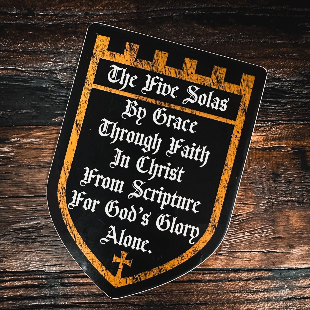 Decal - Five Sola Shield - Decal - The Reformed Sage - reformed - reformed_gifts - christian_gifts