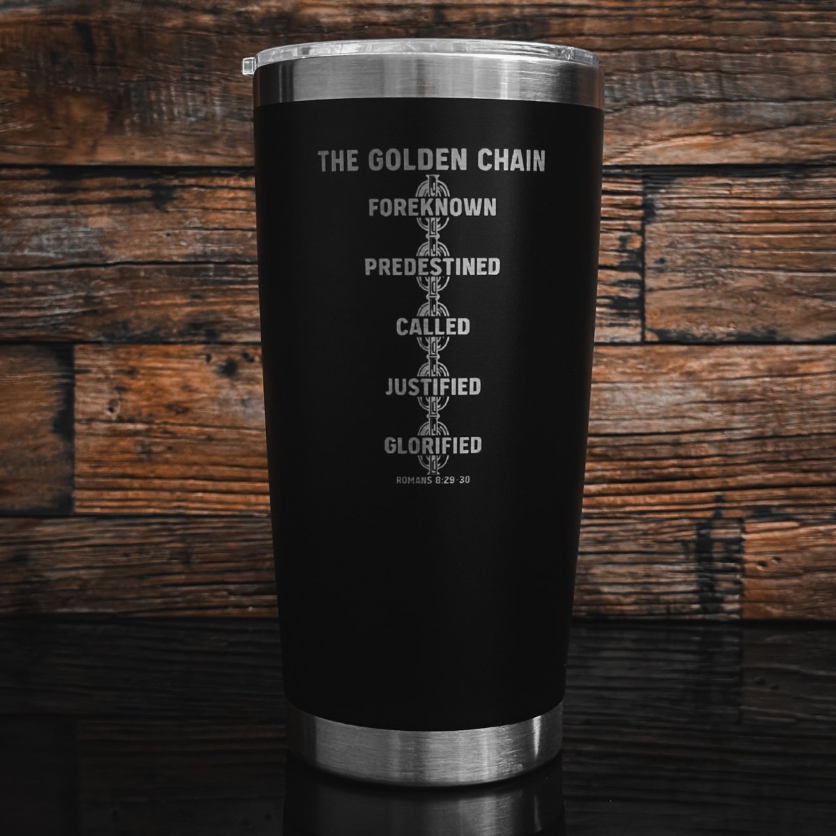 20oz tumbler - Golden Chain - 20oz - The Reformed Sage - reformed - reformed_gifts - christian_gifts