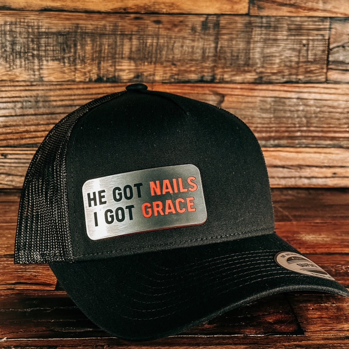 Hat - He Got Nails - Acrylic Patch Hat - The Reformed Sage - reformed - reformed_gifts - christian_gifts