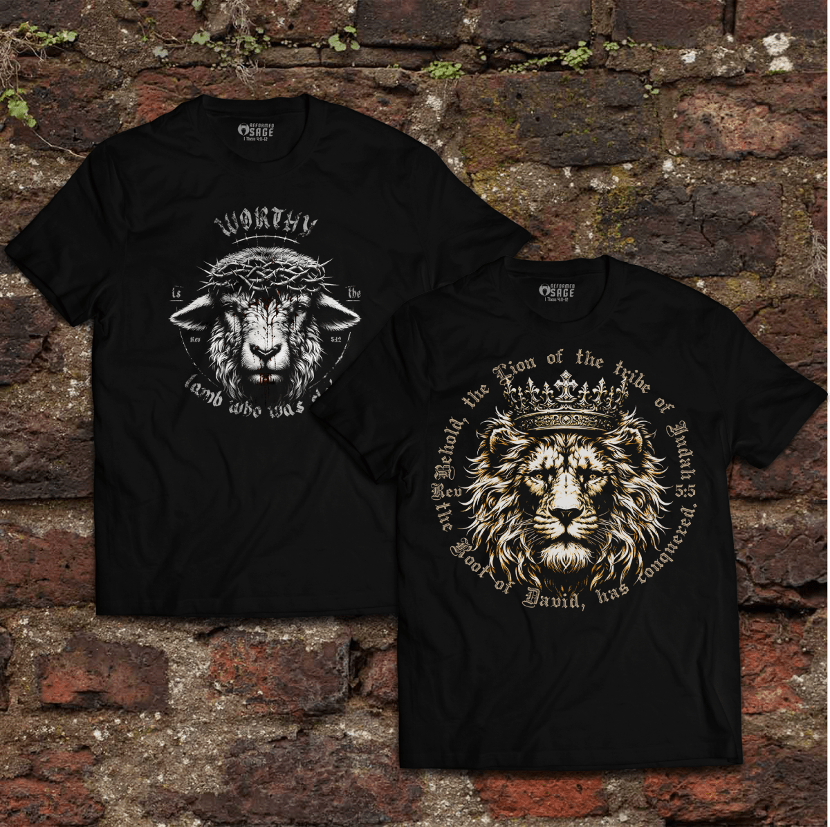 Shirt - Lion & Lamb - Tee Bundle - The Reformed Sage - #reformed# - #reformed_gifts# - #christian_gifts#