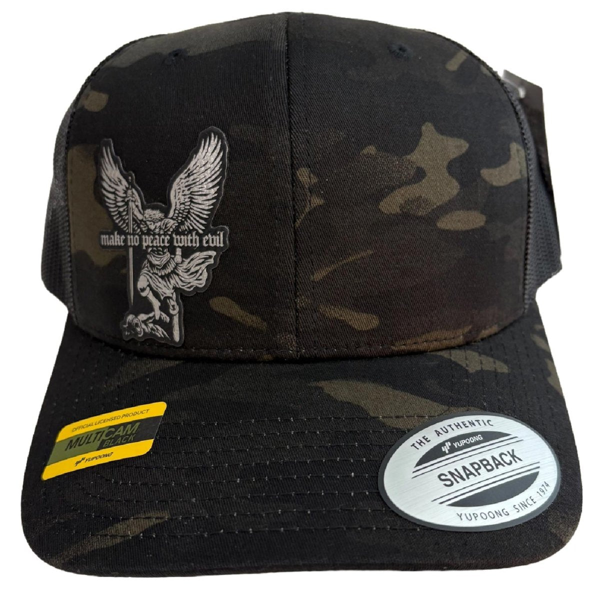 Hat - No Peace With Evil Multicam® - Patch Hat - The Reformed Sage - reformed - reformed_gifts - christian_gifts