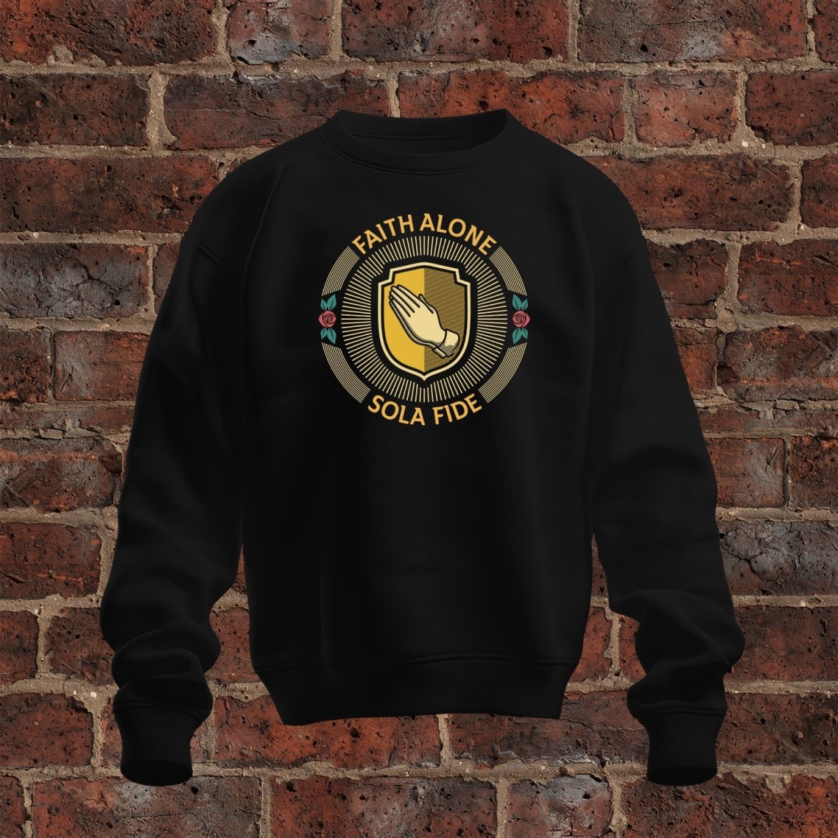 crewneck sweatshirt - Sola Fide Seal - Sweatshirt - The Reformed Sage - #reformed# - #reformed_gifts# - #christian_gifts#