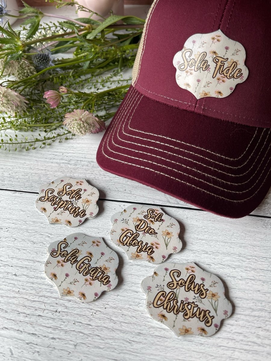 Hat - Burgundy - Patch Hat - The Reformed Sage - #reformed# - #reformed_gifts# - #christian_gifts#