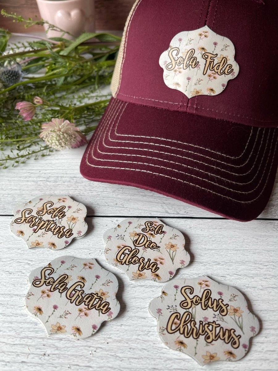 Hat - Burgundy - Patch Hat - The Reformed Sage - #reformed# - #reformed_gifts# - #christian_gifts#