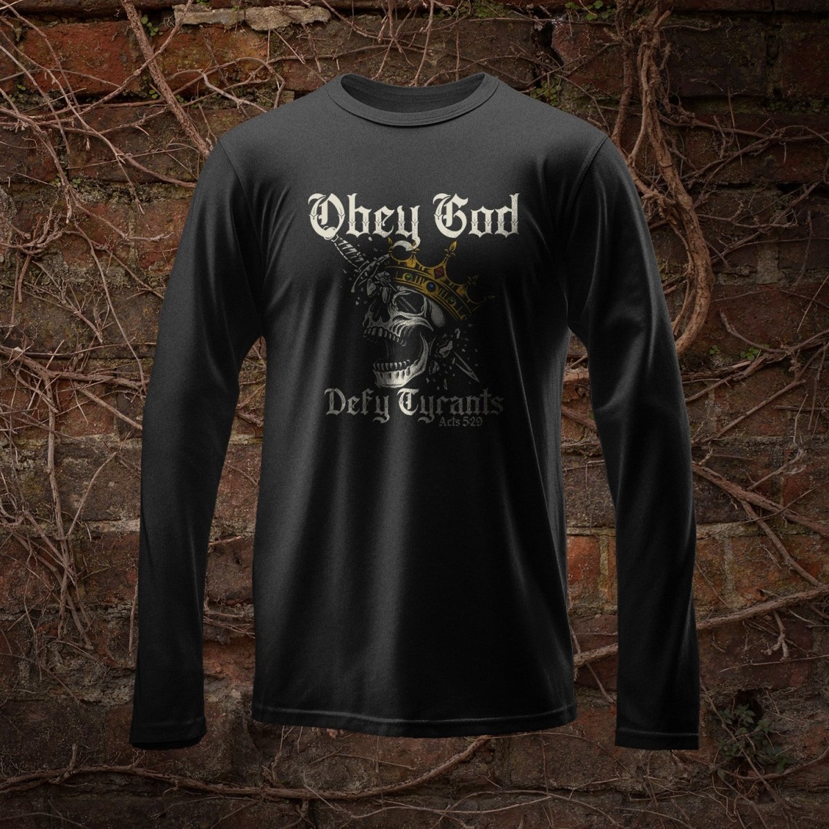 LS - Defy Tyrants - Long Sleeve Tee - The Reformed Sage - #reformed# - #reformed_gifts# - #christian_gifts#