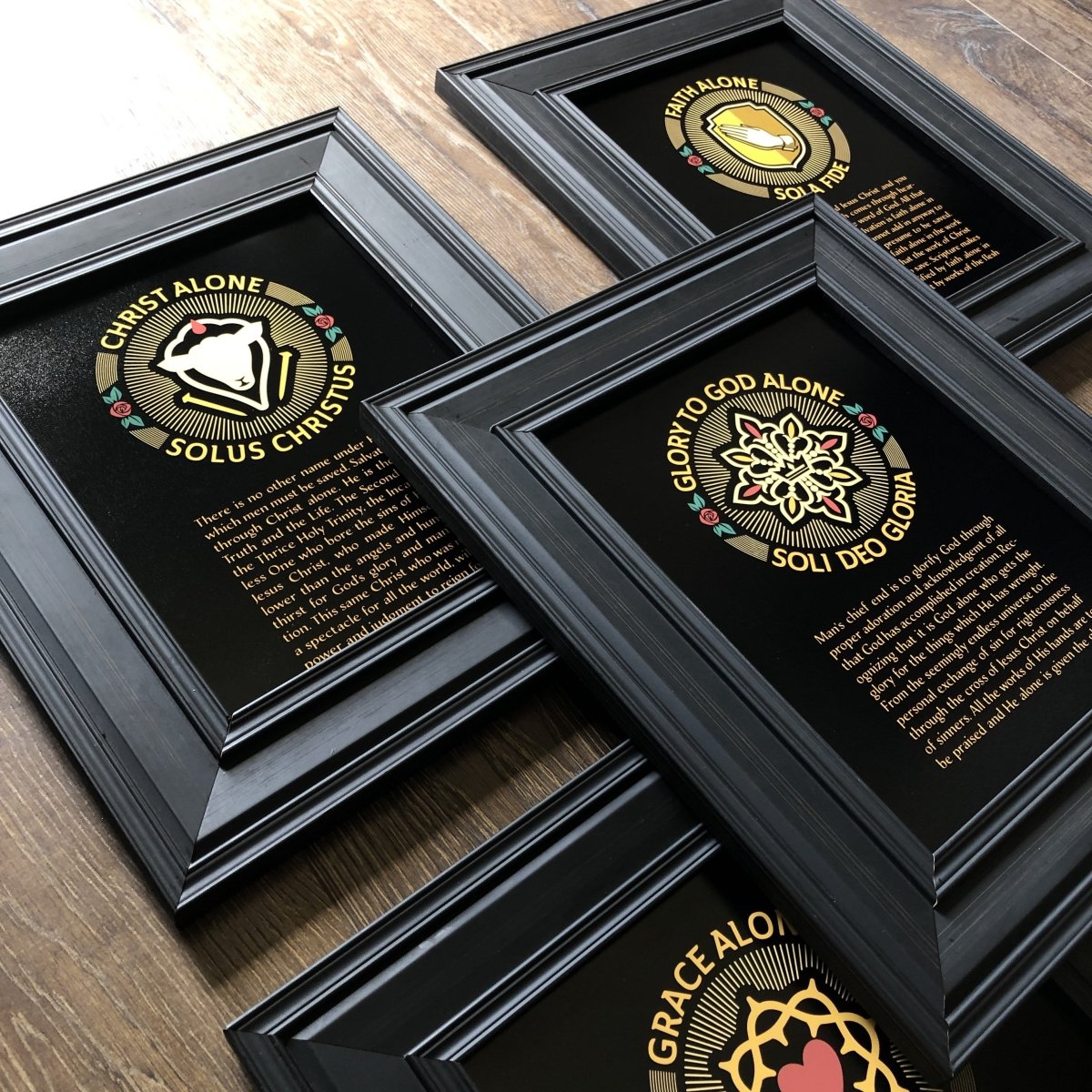 Printed Art - Five Sola Seal Set - Wall Art - The Reformed Sage - #reformed# - #reformed_gifts# - #christian_gifts#