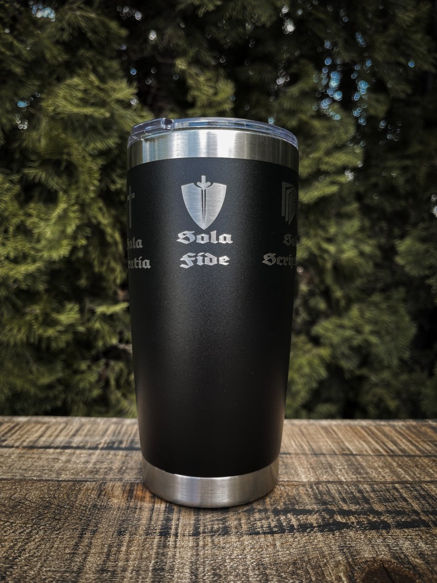 20oz tumbler - Five Sola Wrap - 20oz - The Reformed Sage - #reformed# - #reformed_gifts# - #christian_gifts#