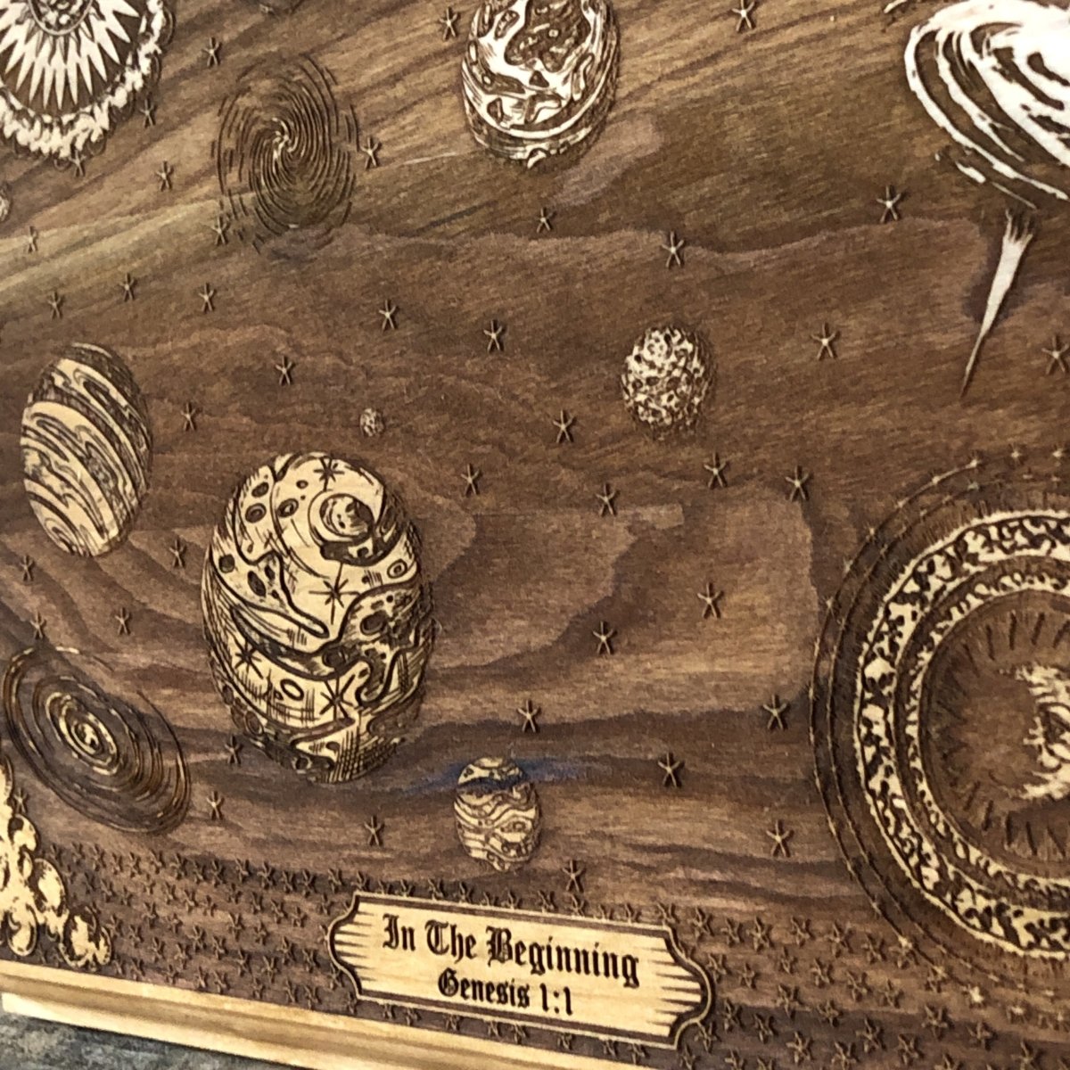 Engravedwood - Genesis 1:1 - Engraved Wood Art - The Reformed Sage - #reformed# - #reformed_gifts# - #christian_gifts#