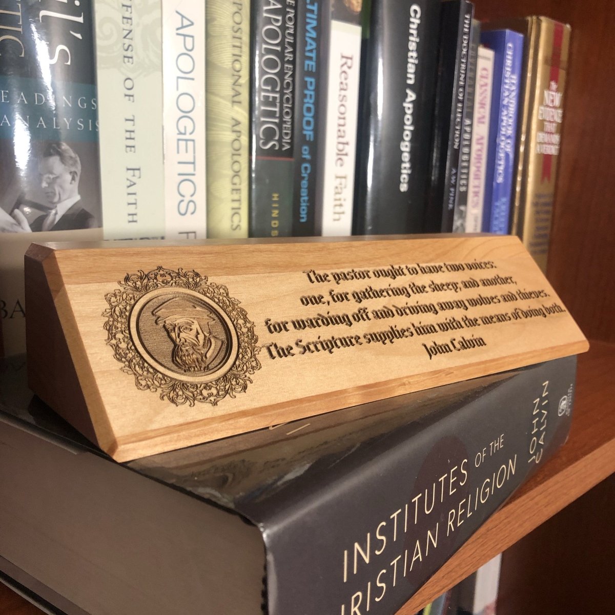 desk plaque - John Calvin - Desk plaque - The Reformed Sage - #reformed# - #reformed_gifts# - #christian_gifts#