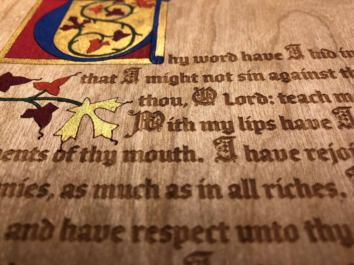 Illuminated Manuscript - Psalm 119 - Illuminated Manuscript - The Reformed Sage - #reformed# - #reformed_gifts# - #christian_gifts#