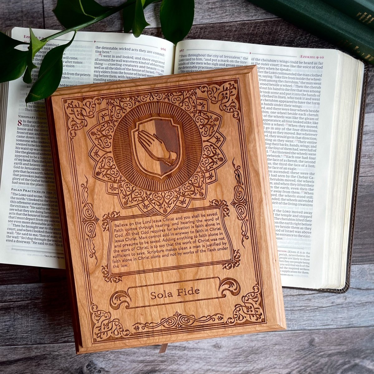 Engravedwood - Sola Fide - Engraved Wood Art - The Reformed Sage - #reformed# - #reformed_gifts# - #christian_gifts#