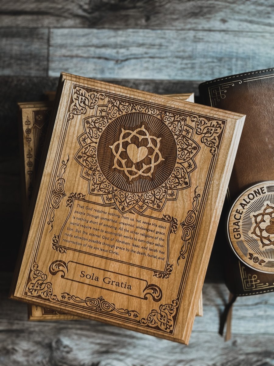 Engravedwood - Sola Gratia - Engraved Wood Art - The Reformed Sage - #reformed# - #reformed_gifts# - #christian_gifts#