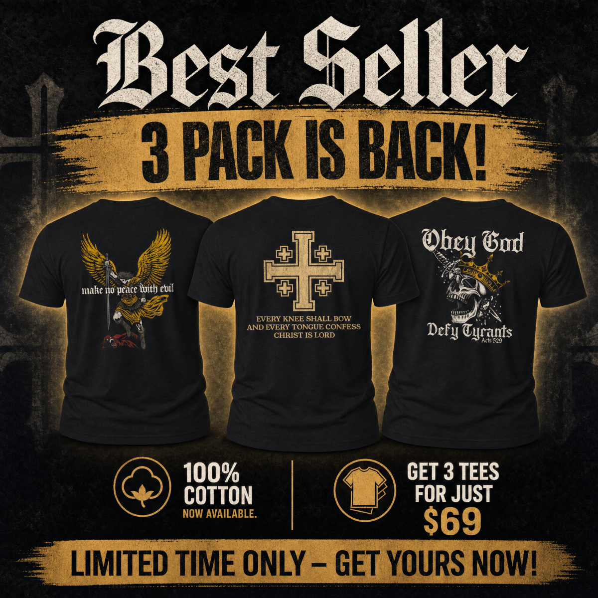 Shirt - Best Seller 3 Pack - Tee Bundle - The Reformed Sage - reformed - reformed_gifts - christian_gifts