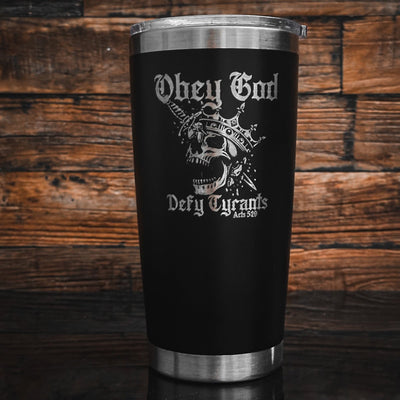 20oz tumbler - Defy Tyrants - 20oz - The Reformed Sage - reformed - reformed_gifts - christian_gifts