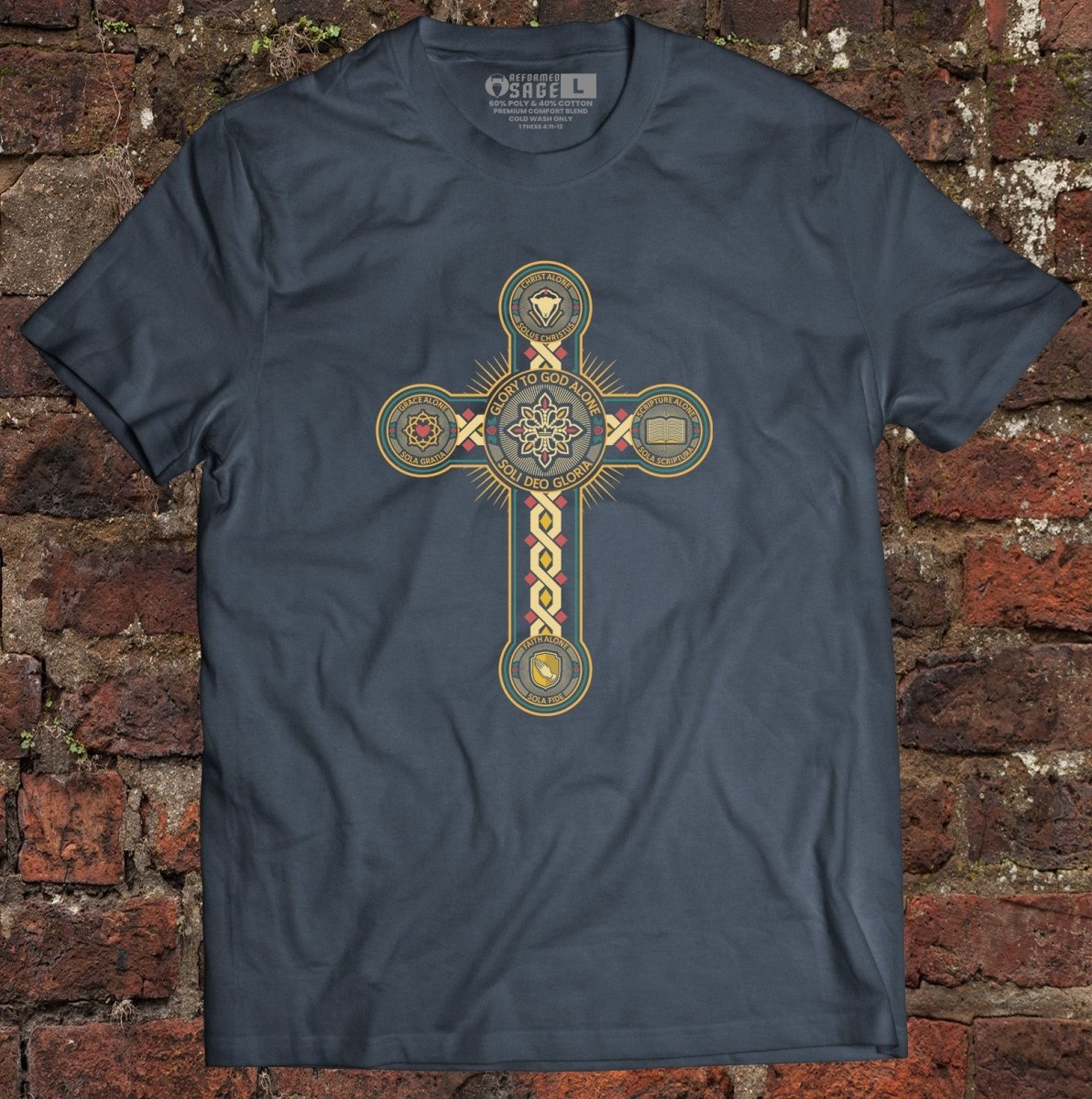 Shirt - Five Sola Cross - Tee - The Reformed Sage - reformed - reformed_gifts - christian_gifts
