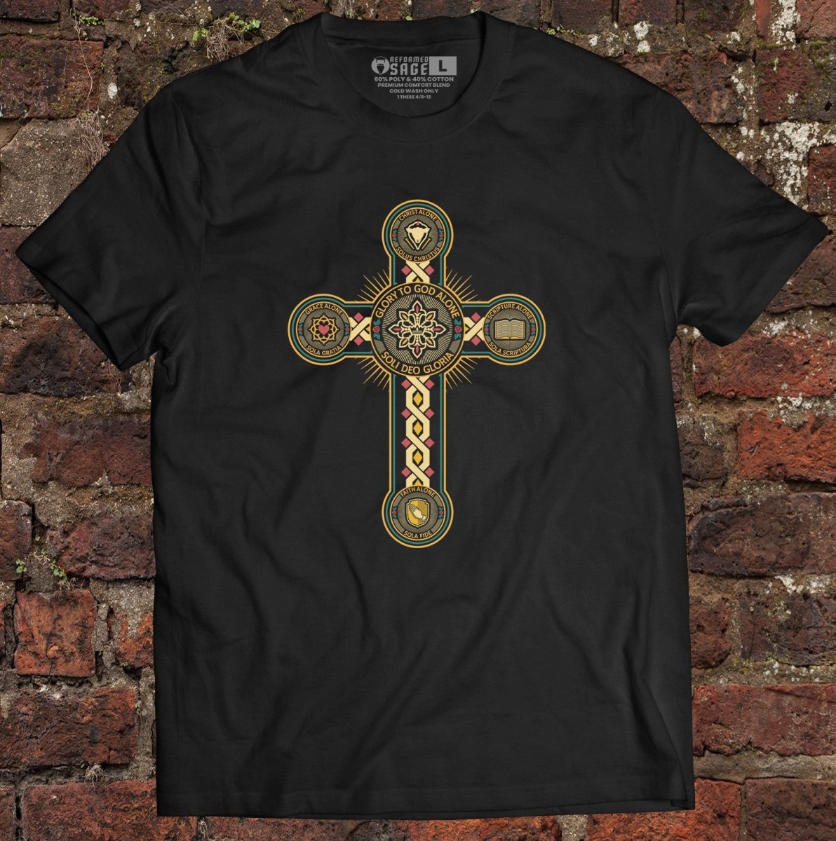 Shirt - Five Sola Cross - Tee - The Reformed Sage - reformed - reformed_gifts - christian_gifts
