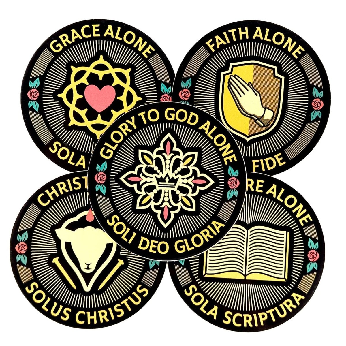Decal - Five Sola Seal Set - Decal - The Reformed Sage - reformed - reformed_gifts - christian_gifts