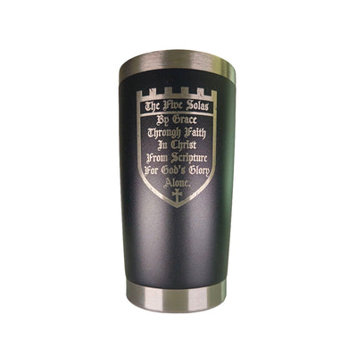20oz tumbler - Five Sola Shield - 20oz - The Reformed Sage - reformed - reformed_gifts - christian_gifts