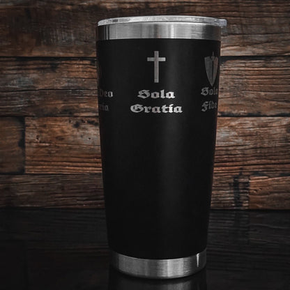 20oz tumbler - Five Sola Wrap - 20oz - The Reformed Sage - reformed - reformed_gifts - christian_gifts