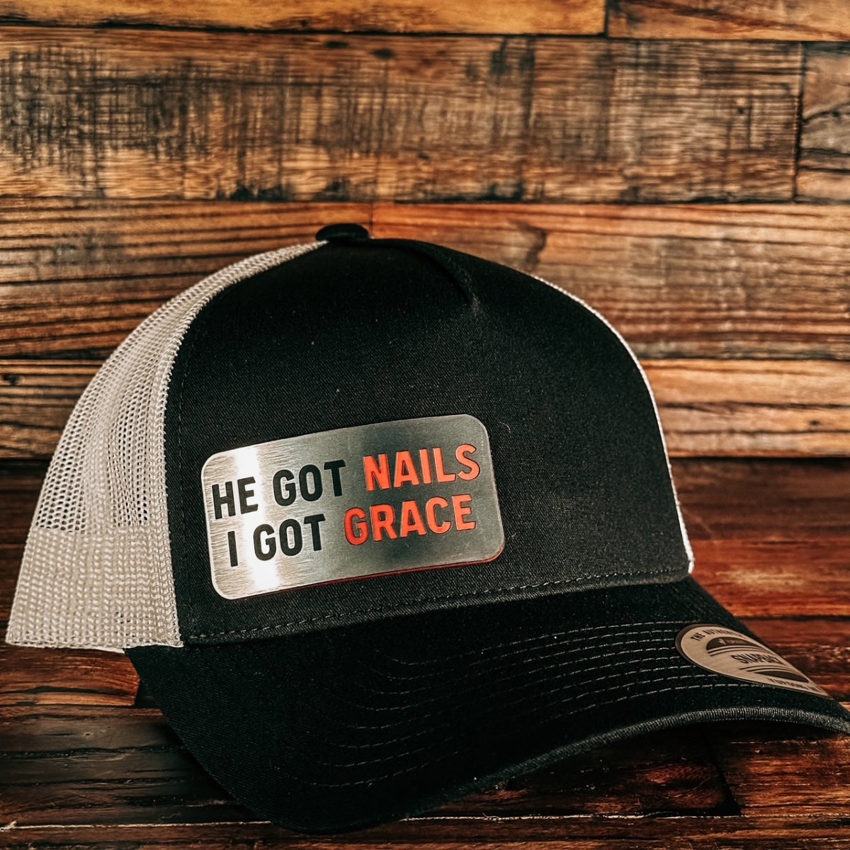 Hat - He Got Nails - Acrylic Patch Hat - The Reformed Sage - reformed - reformed_gifts - christian_gifts