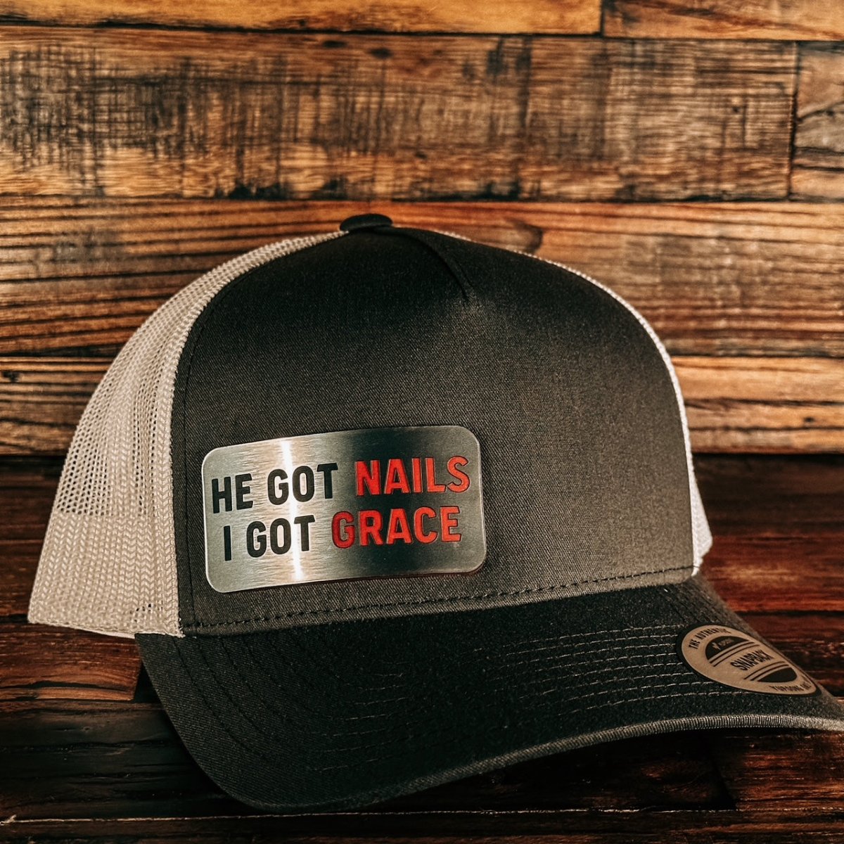 Hat - He Got Nails - Acrylic Patch Hat - The Reformed Sage - reformed - reformed_gifts - christian_gifts