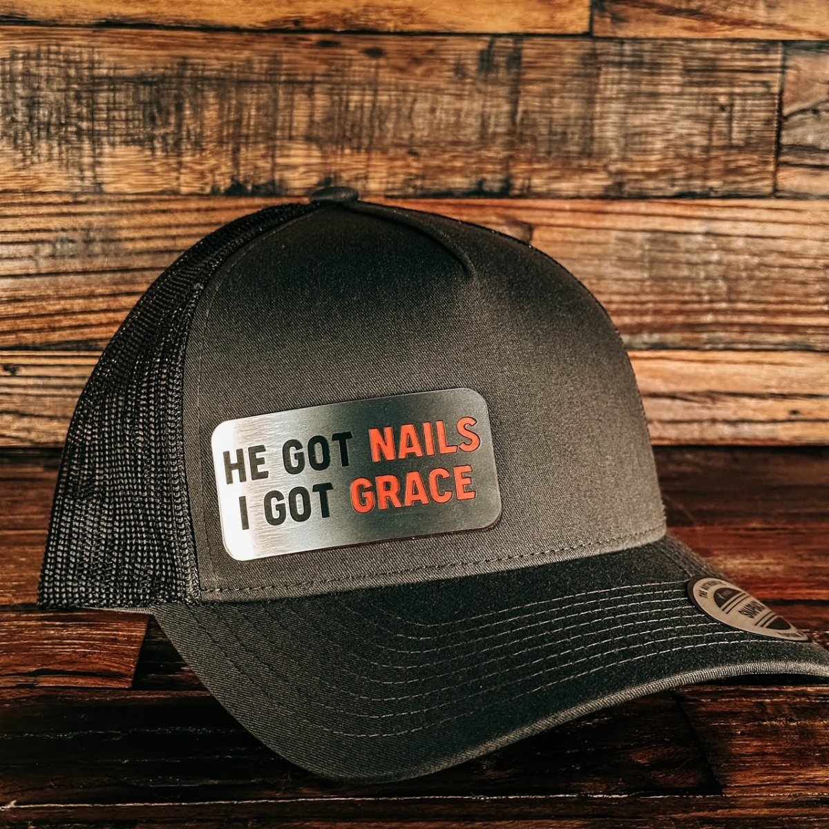 Hat - He Got Nails - Acrylic Patch Hat - The Reformed Sage - reformed - reformed_gifts - christian_gifts