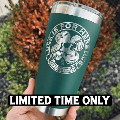 20oz tumbler - Luck is for Heretics - 20oz - The Reformed Sage - reformed - reformed_gifts - christian_gifts