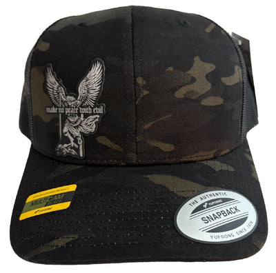 Hat - No Peace With Evil Multicam® - Patch Hat - The Reformed Sage - reformed - reformed_gifts - christian_gifts