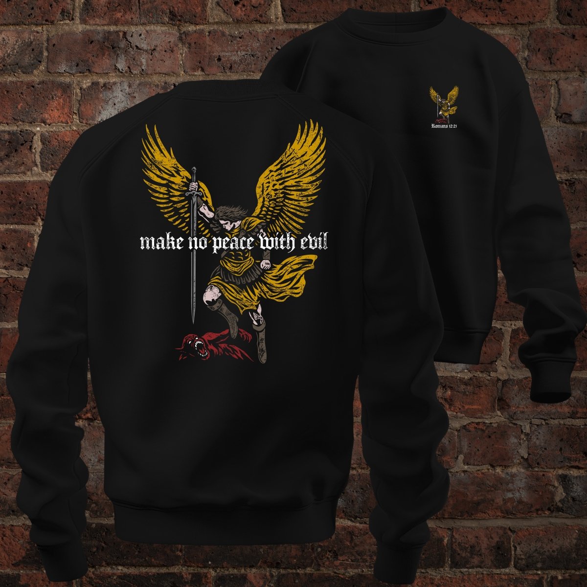 crewneck sweatshirt - No Peace With Evil - Sweatshirt - The Reformed Sage - reformed - reformed_gifts - christian_gifts