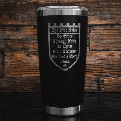 20oz tumbler - The Five Solas - 20oz - The Reformed Sage - reformed - reformed_gifts - christian_gifts