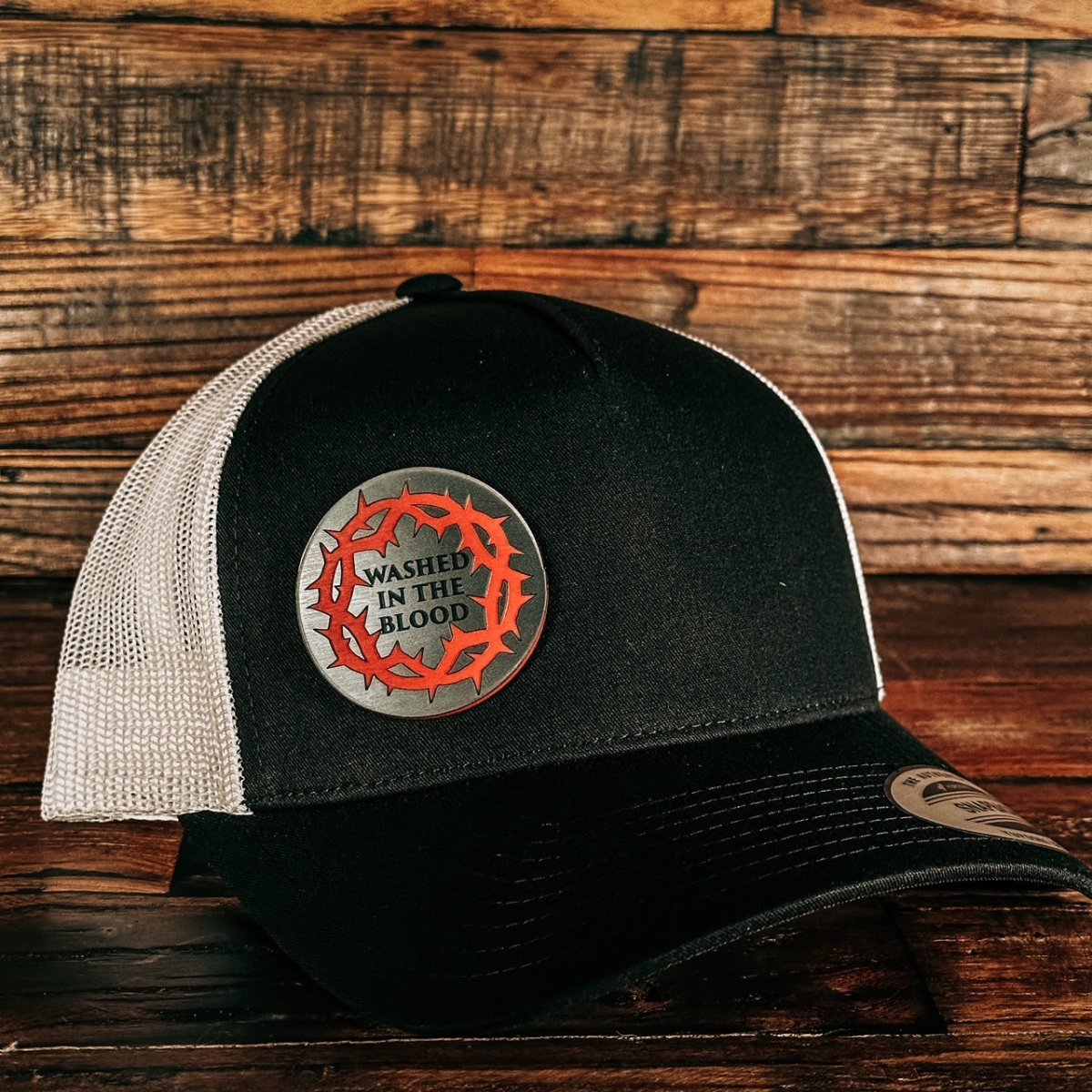 Hat - Washed in the Blood - Acrylic Patch Hat - The Reformed Sage - reformed - reformed_gifts - christian_gifts