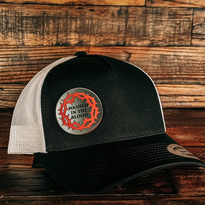 Hat - Washed in the Blood - Acrylic Patch Hat - The Reformed Sage - reformed - reformed_gifts - christian_gifts
