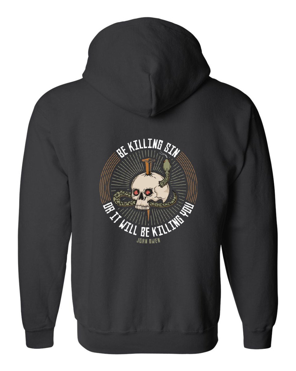 Zip up hoodie - Be Killing Sin - Zip Hoodie - The Reformed Sage - #reformed# - #reformed_gifts# - #christian_gifts#
