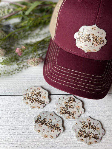 Hat - Burgundy - Patch Hat - The Reformed Sage - #reformed# - #reformed_gifts# - #christian_gifts#