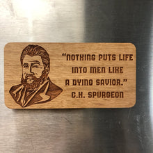 Load image into Gallery viewer, Magnet - C.H. Spurgeon - Wood Magnet - The Reformed Sage - #reformed# - #reformed_gifts# - #christian_gifts#

