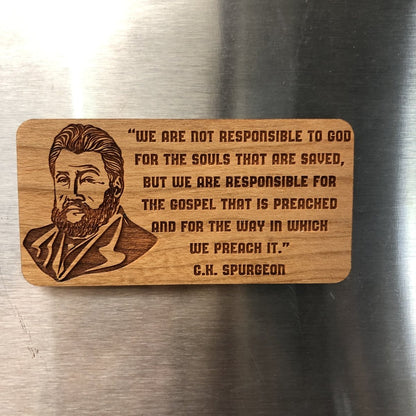 Magnet - C.H. Spurgeon - Wood Magnet - The Reformed Sage - #reformed# - #reformed_gifts# - #christian_gifts#