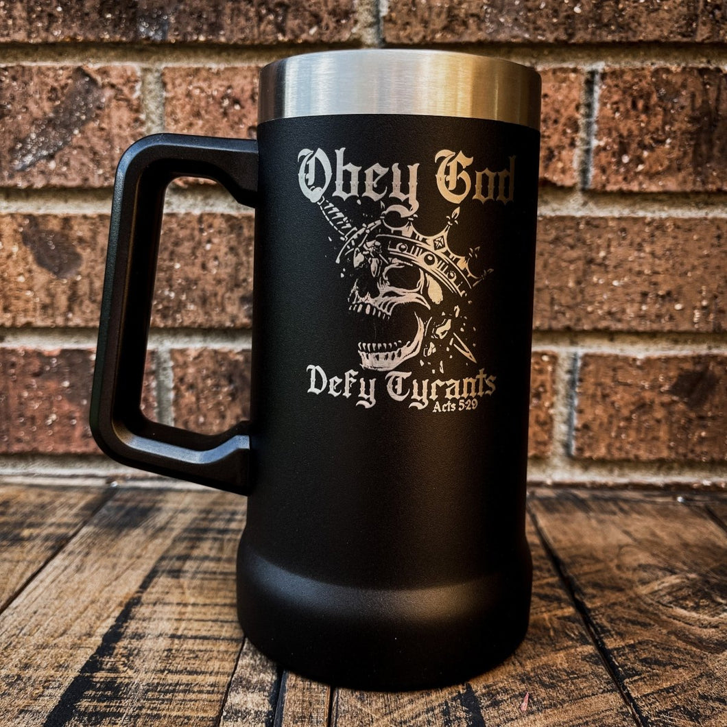 24oz Stein - Defy Tyrants - 24oz Stein - The Reformed Sage - #reformed# - #reformed_gifts# - #christian_gifts#
