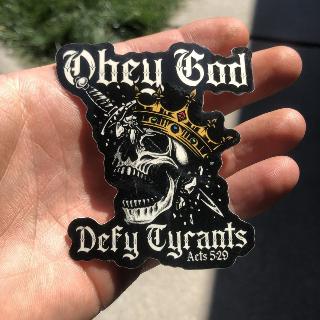 Decal - Defy Tyrants - Decal - The Reformed Sage - #reformed# - #reformed_gifts# - #christian_gifts#