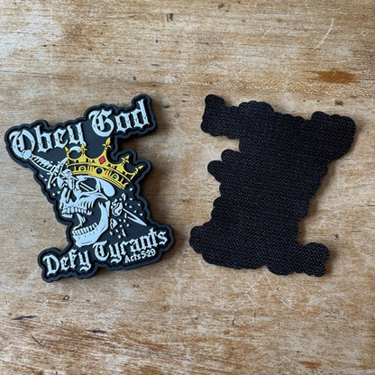 PVCPATCH - Defy Tyrants - PVC Patch - The Reformed Sage - #reformed# - #reformed_gifts# - #christian_gifts#