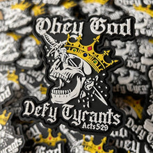Load image into Gallery viewer, PVCPATCH - Defy Tyrants - PVC Patch - The Reformed Sage - #reformed# - #reformed_gifts# - #christian_gifts#
