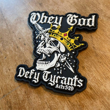 Load image into Gallery viewer, PVCPATCH - Defy Tyrants - PVC Patch - The Reformed Sage - #reformed# - #reformed_gifts# - #christian_gifts#

