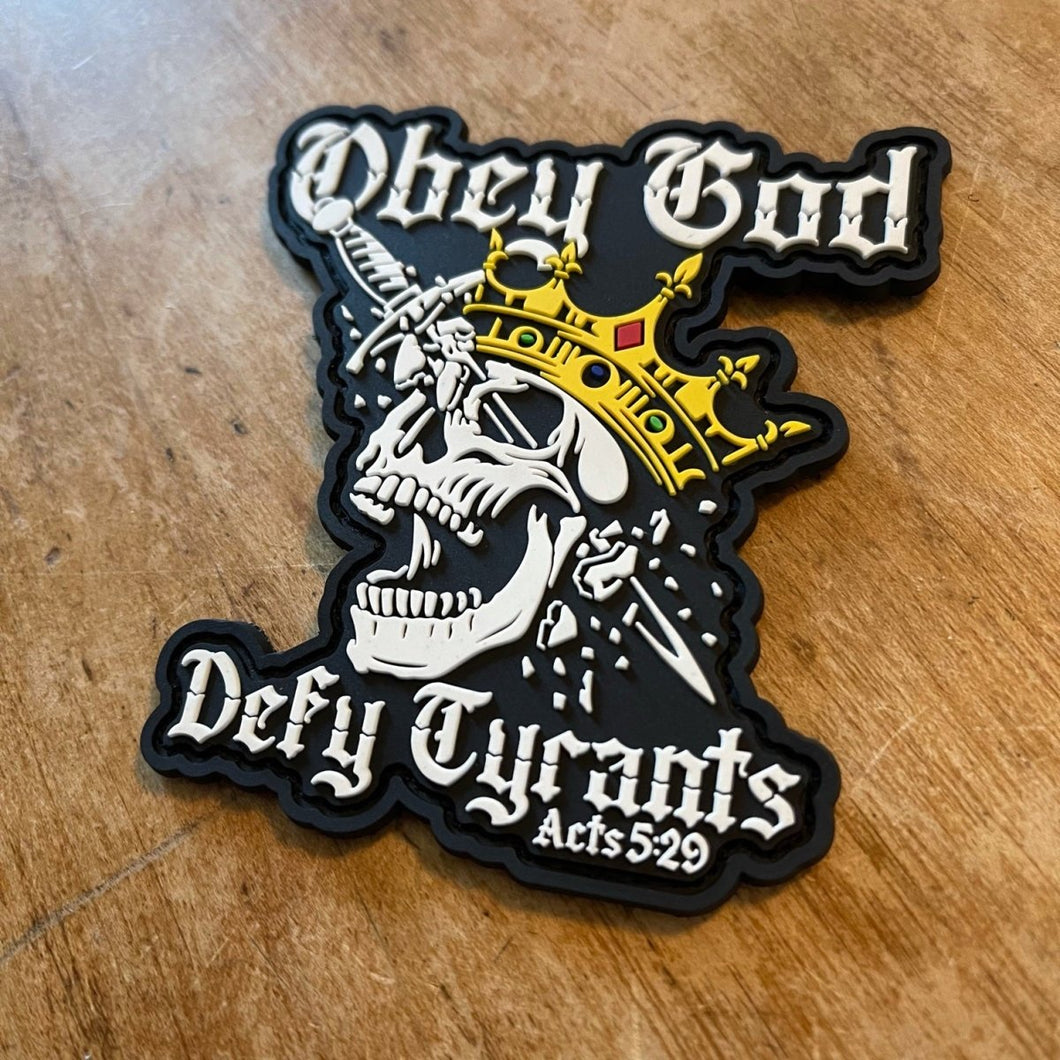 PVCPATCH - Defy Tyrants - PVC Patch - The Reformed Sage - #reformed# - #reformed_gifts# - #christian_gifts#