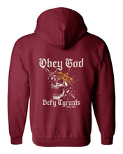Load image into Gallery viewer, Zip up hoodie - Defy Tyrants - Zip Hoodie - The Reformed Sage - #reformed# - #reformed_gifts# - #christian_gifts#
