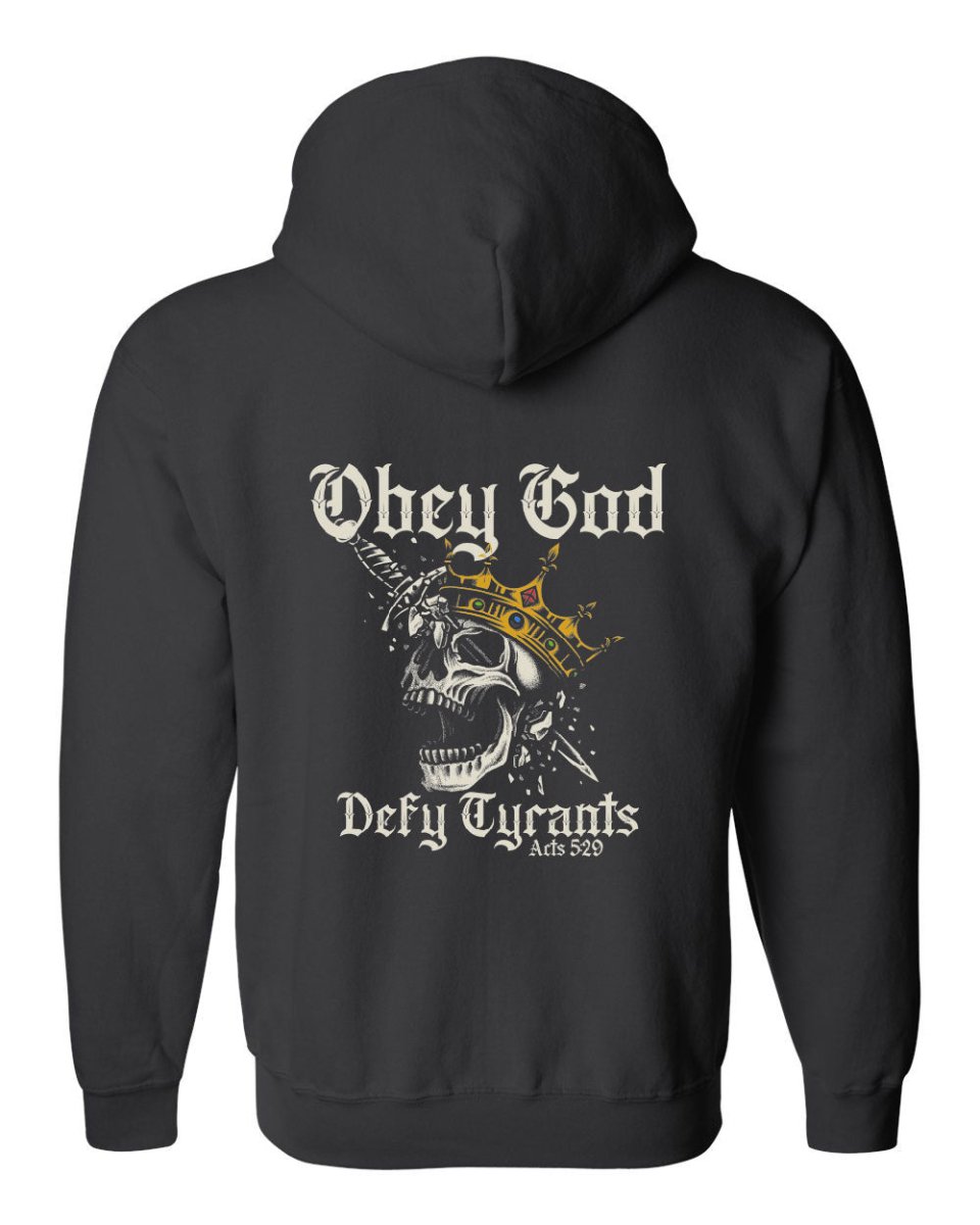 Zip up hoodie - Defy Tyrants - Zip Hoodie - The Reformed Sage - #reformed# - #reformed_gifts# - #christian_gifts#