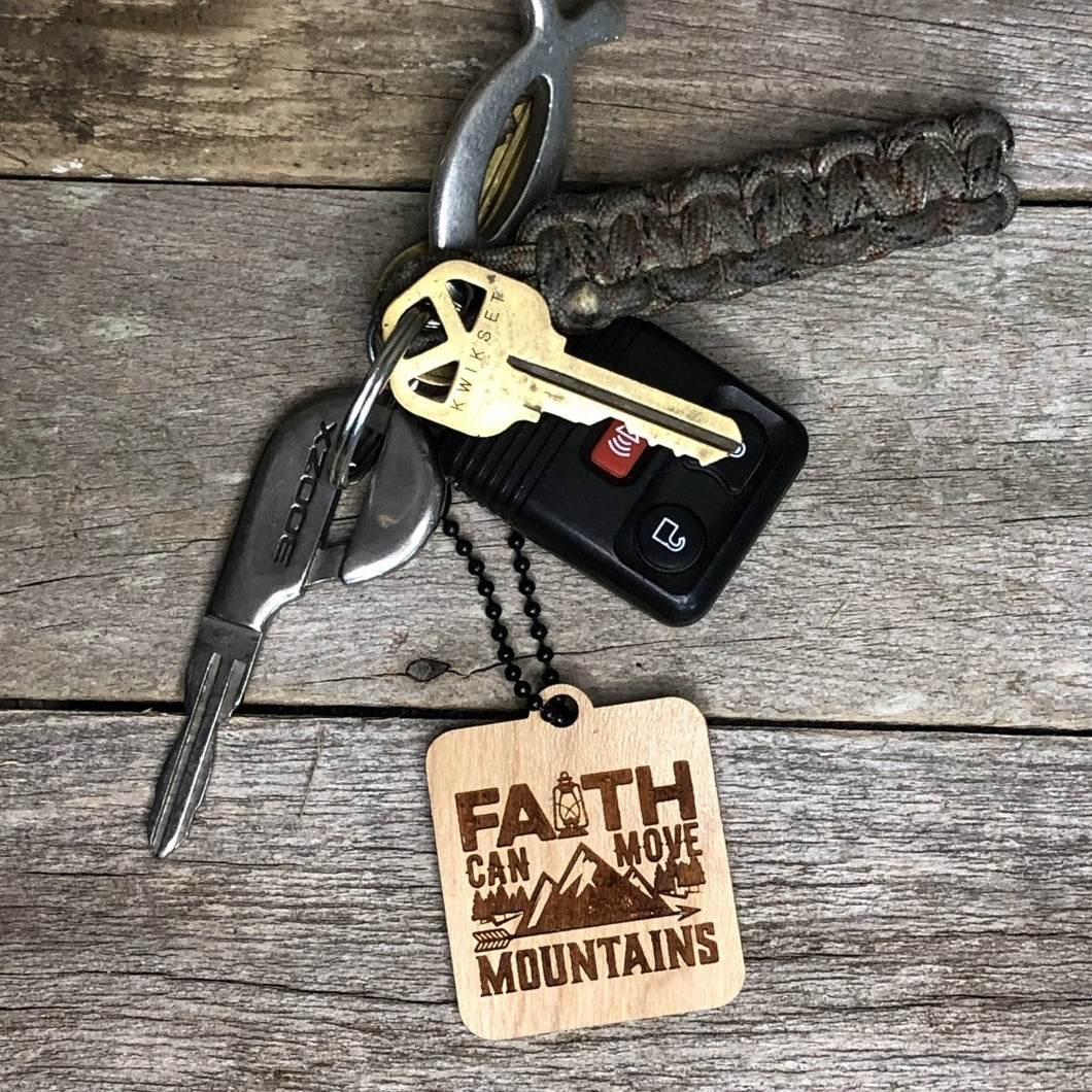 Keyring - Faith Can Move Mountains - Keychain - The Reformed Sage - #reformed# - #reformed_gifts# - #christian_gifts#
