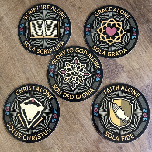 Decal - Five Sola Seal Set - Decal - The Reformed Sage - #reformed# - #reformed_gifts# - #christian_gifts#