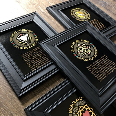 Printed Art - Five Sola Seal Set - Wall Art - The Reformed Sage - #reformed# - #reformed_gifts# - #christian_gifts#