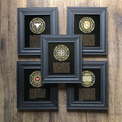 Printed Art - Five Sola Seal Set - Wall Art - The Reformed Sage - #reformed# - #reformed_gifts# - #christian_gifts#
